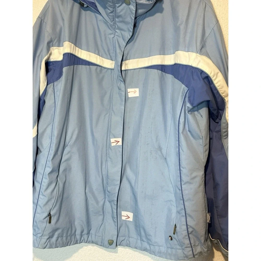 Columbia‎ Vertex Womens Large Jacket Coat Blue Nylon Waterproof Stow Away Hood